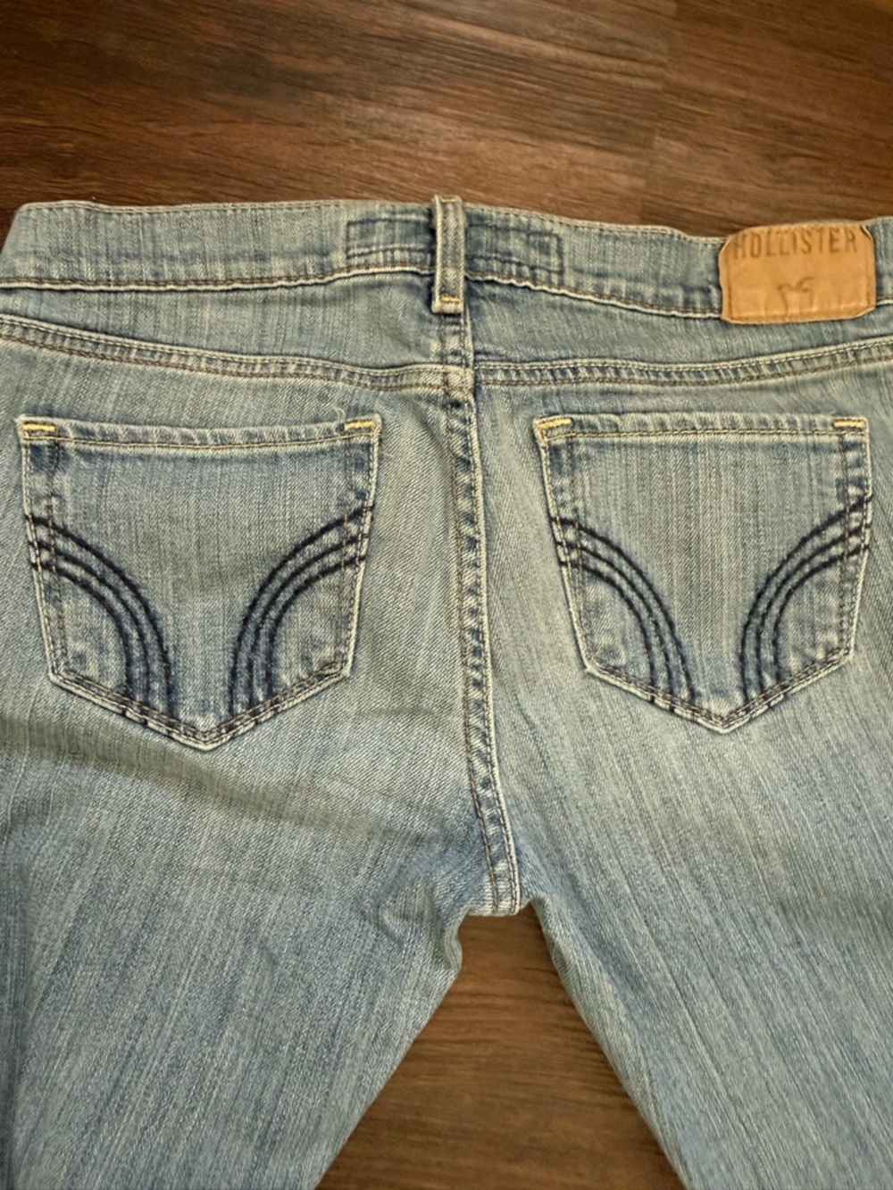 Hollister Venice Boot Light Blue Stretch Denim Low Rise Jeans Size 1R